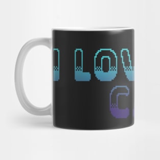 I Love My Cat Classic Video Game Graphic Blue Gradient Mug